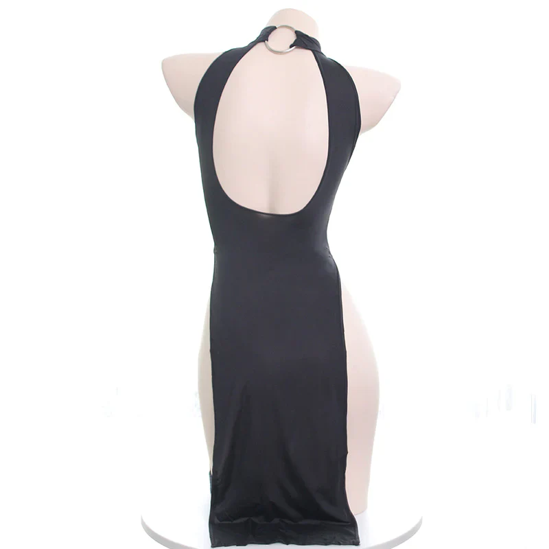 ice silk slit dress HA2369 - Image 6