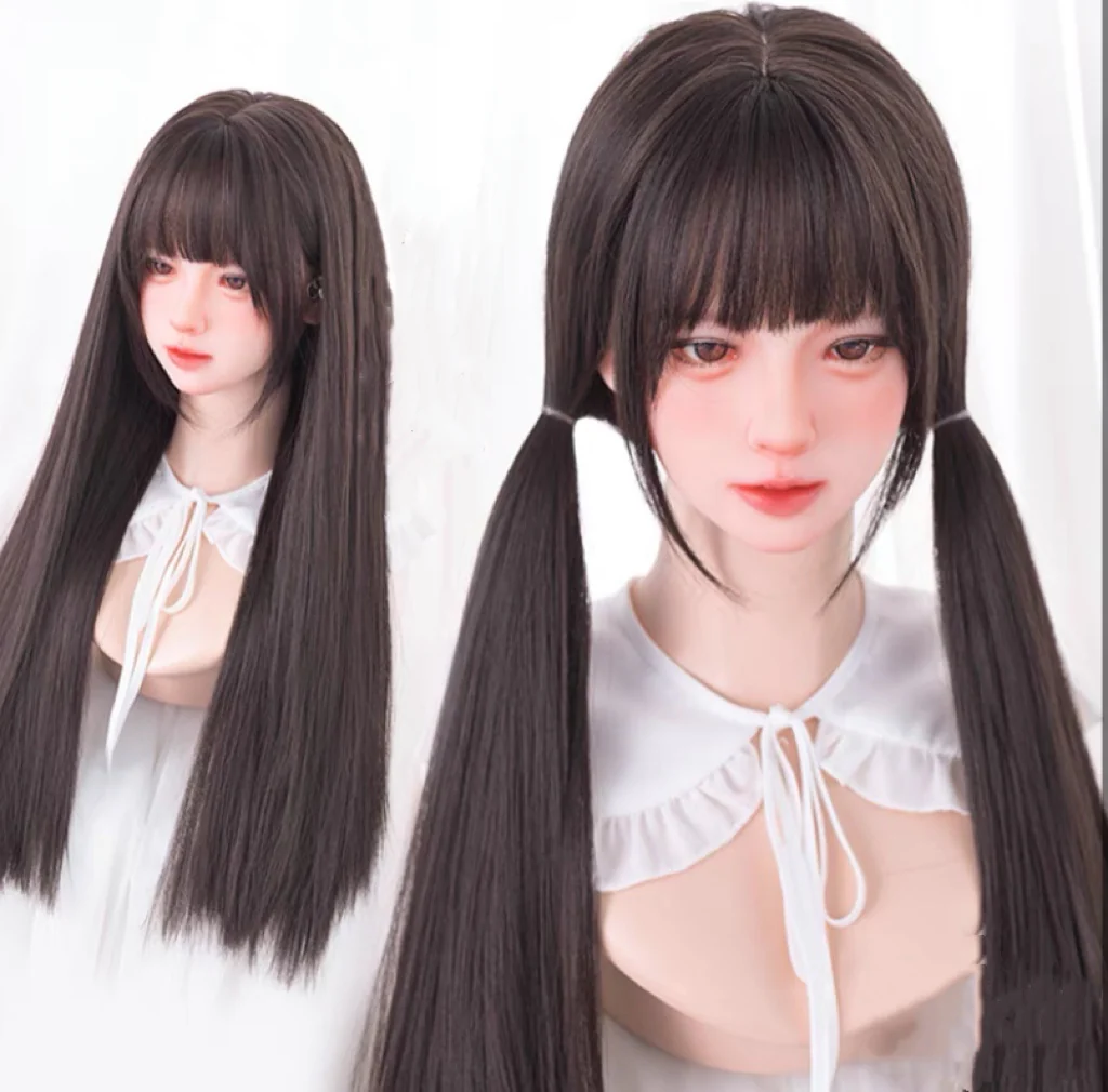 Keqi and oblique bangs, long straight hair  HA0142 - Image 2