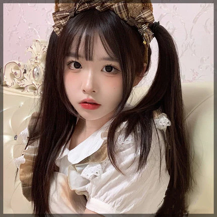 Keqi and oblique bangs, long straight hair  HA0142 - Image 3