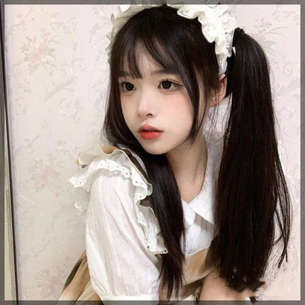 Keqi and oblique bangs, long straight hair  HA0142 - Image 4