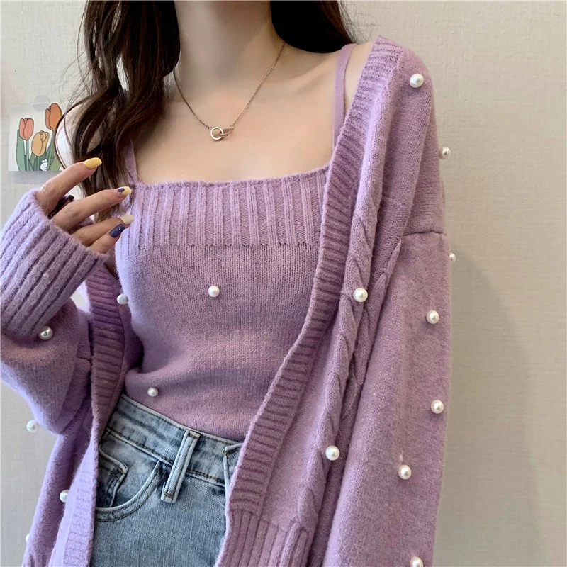knitted cardigan two piece set    HA1380 - Image 2