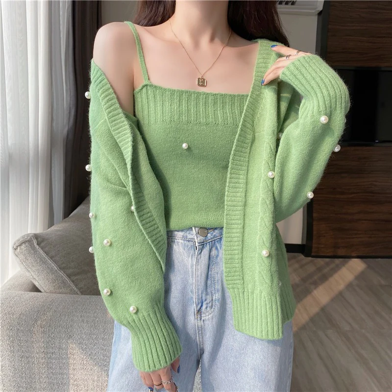 knitted cardigan two piece set    HA1380 - Image 3