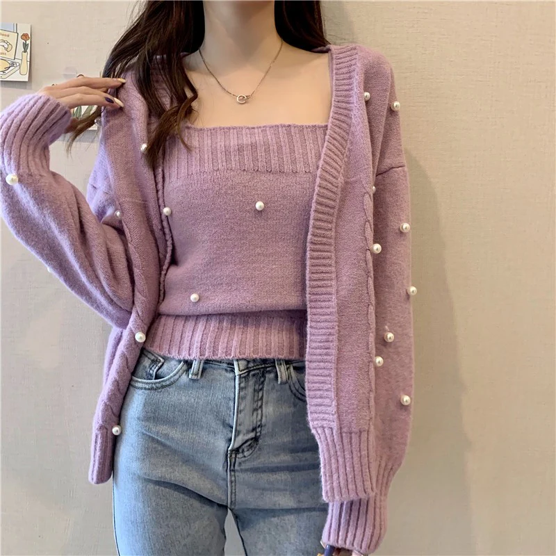 knitted cardigan two piece set    HA1380 - Image 4
