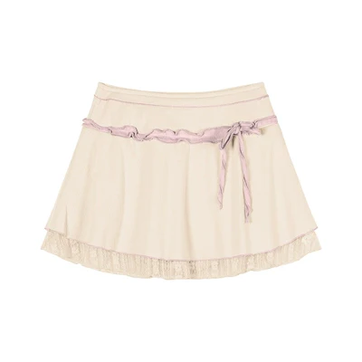 Knitted Lace Top A-Line Skirt Sweet Two-piece Set   HA2024 - Image 7