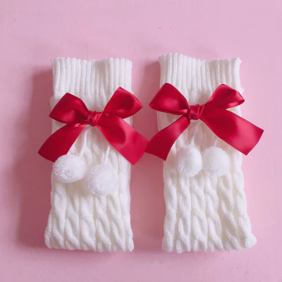 Knitted lolita furball bow socks  HA0734 - Image 7