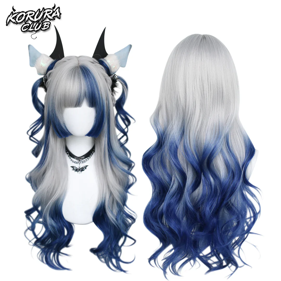 Korura Original Wig #008 Blue and White – AkaiYoru Hime - Image 2