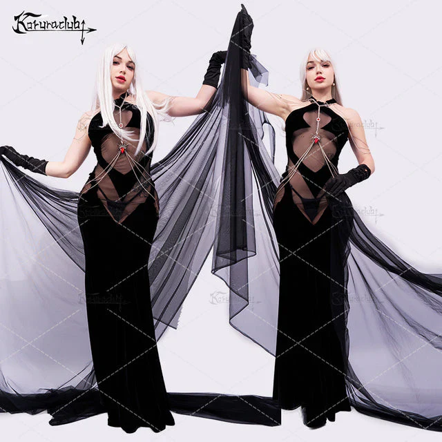 KORURACLUB-Halloween Spider-hearted witch Dress(4-Piece Set) HA2900 - Image 6