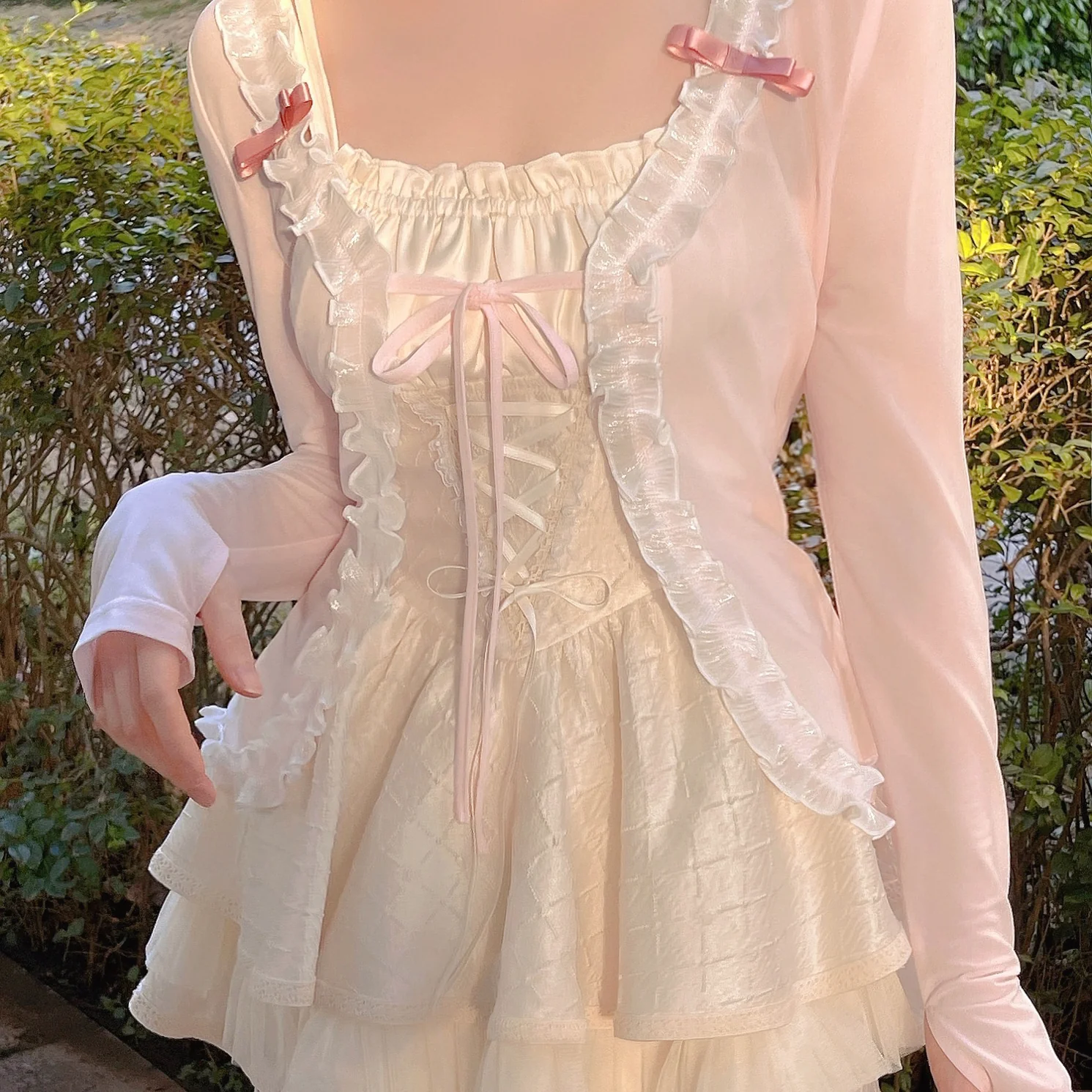Lace Bow Sunscreen Cardigan Chiffon Sweater HA1918