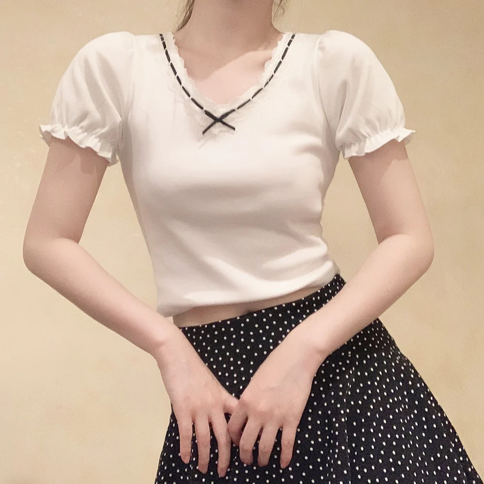 Lace Butterfly Fit T-Shirt Top  HA1392 - Image 4