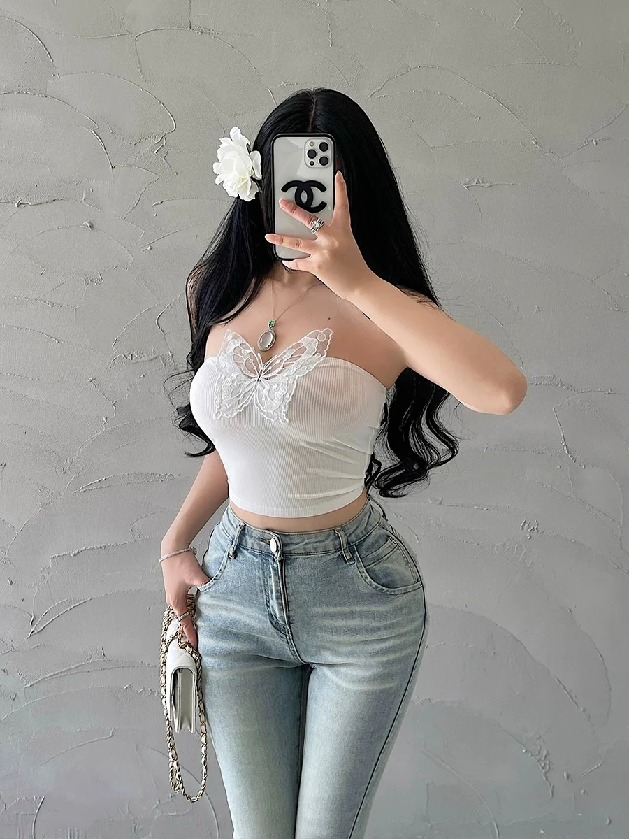 Lace butterfly tube top HA2507 - Image 6
