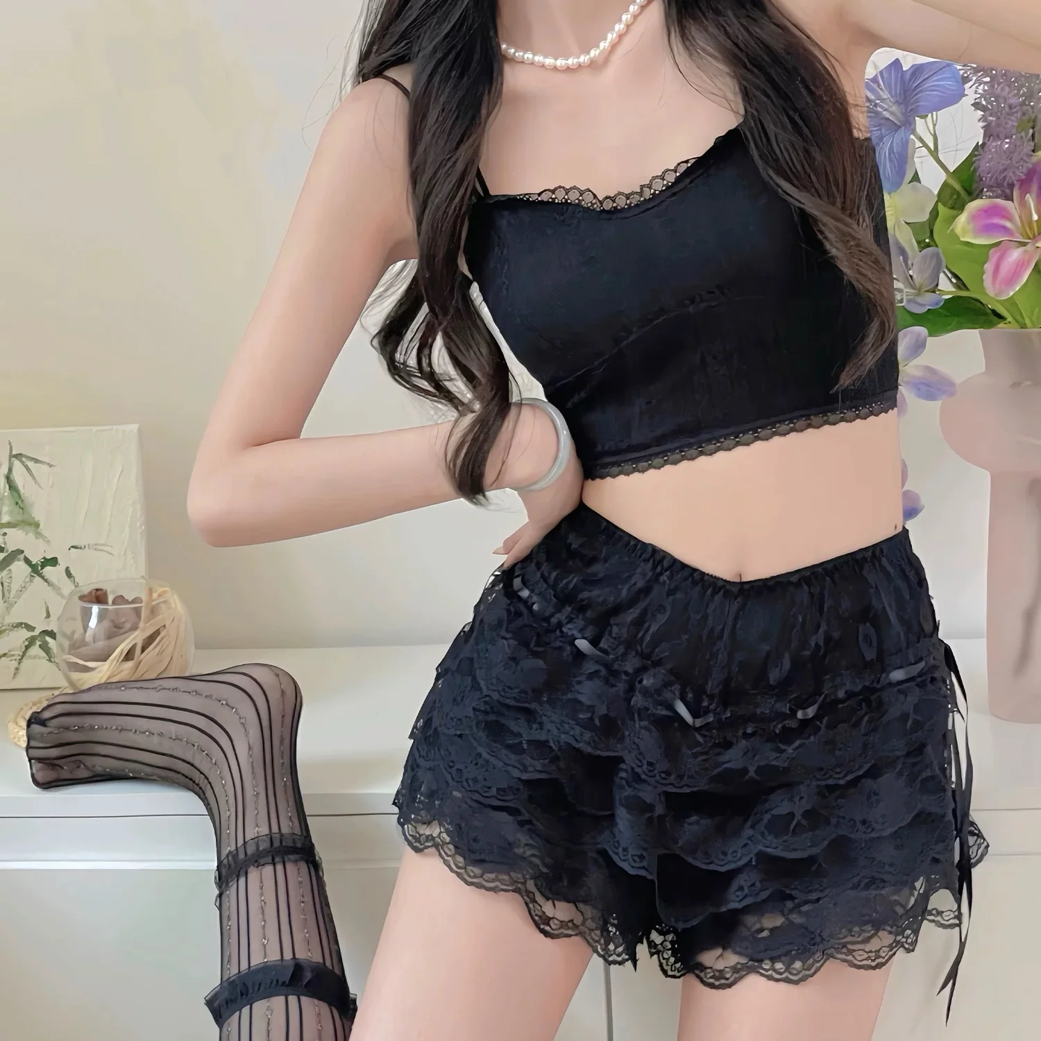 Lace Cake Skirt Shorts HA2627 - Image 3