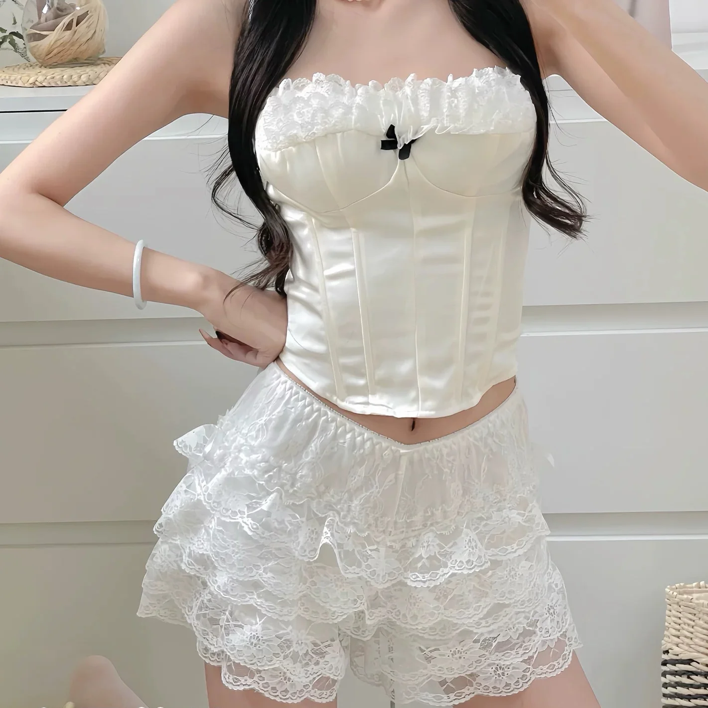 Lace Cake Skirt Shorts HA2627 - Image 4