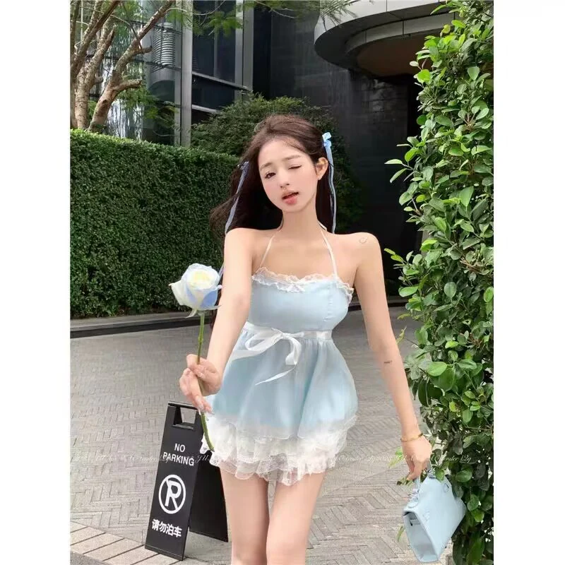 Lace Chiffon Vest Halter Straps   HA1803 - Image 5