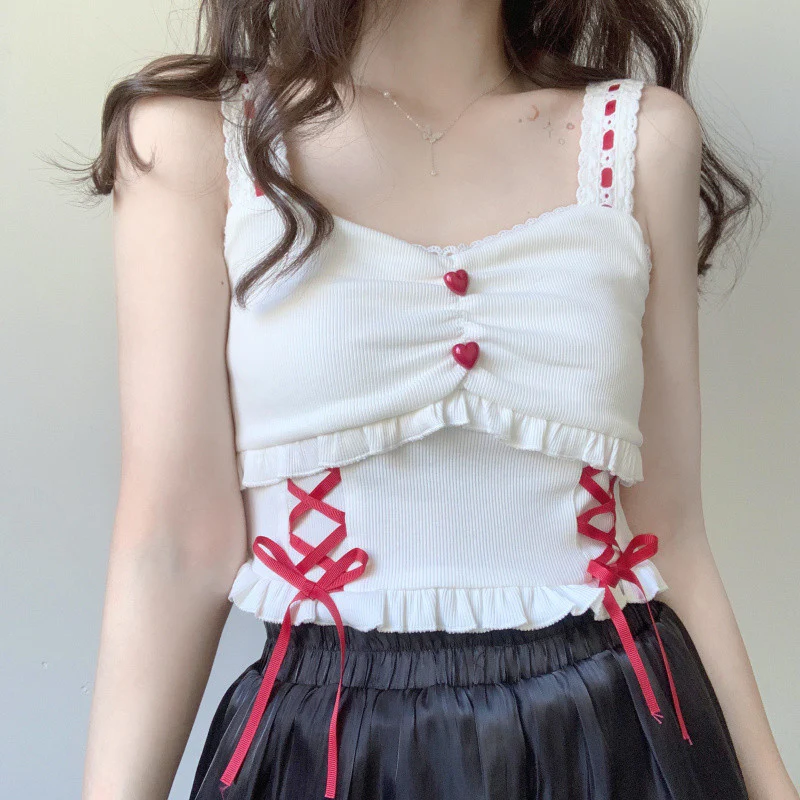 Lace Heart Buckle Camisole HA0727 - Image 2