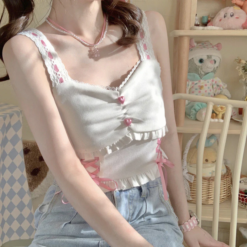 Lace Heart Buckle Camisole HA0727 - Image 4