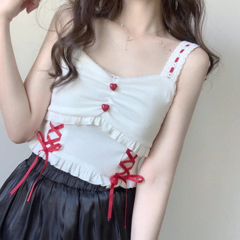 Lace Heart Buckle Camisole HA0727 - Image 5
