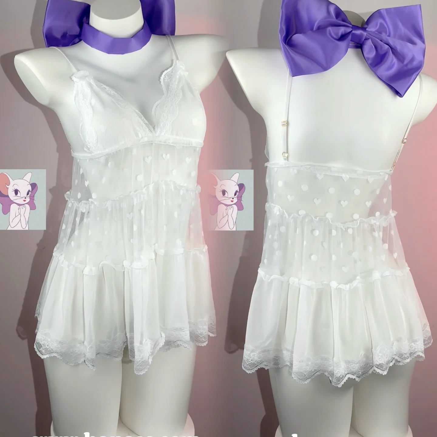 Lace mesh dress HA2382 - Image 2