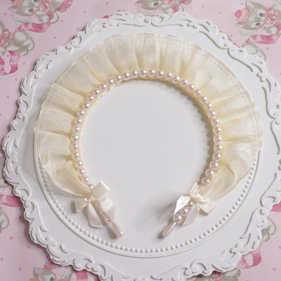 Lace Pearl Headband Headband    HA0483 - Image 7