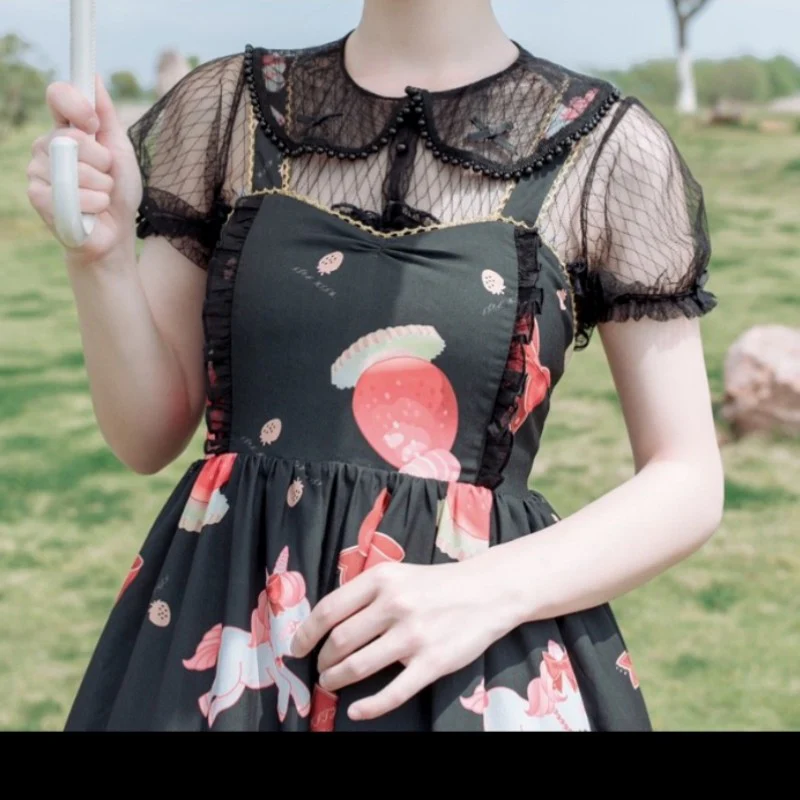 Lace pearl neckline lolita inner wear   HA1519 - Image 3