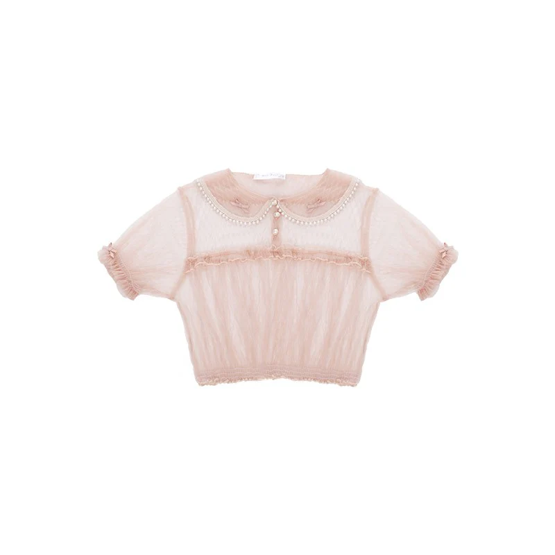 Lace pearl neckline lolita inner wear   HA1519 - Image 5