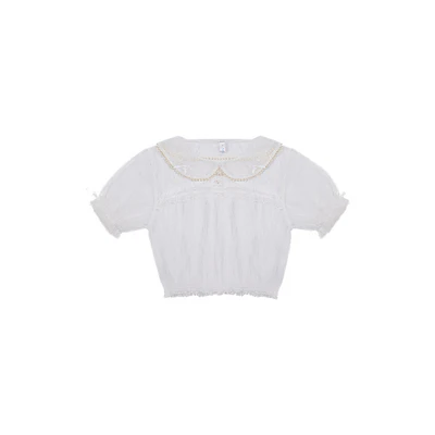 Lace pearl neckline lolita inner wear   HA1519 - Image 6