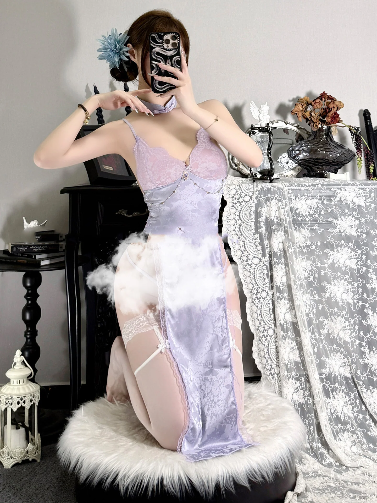 lace silk dress HA2960 - Image 2