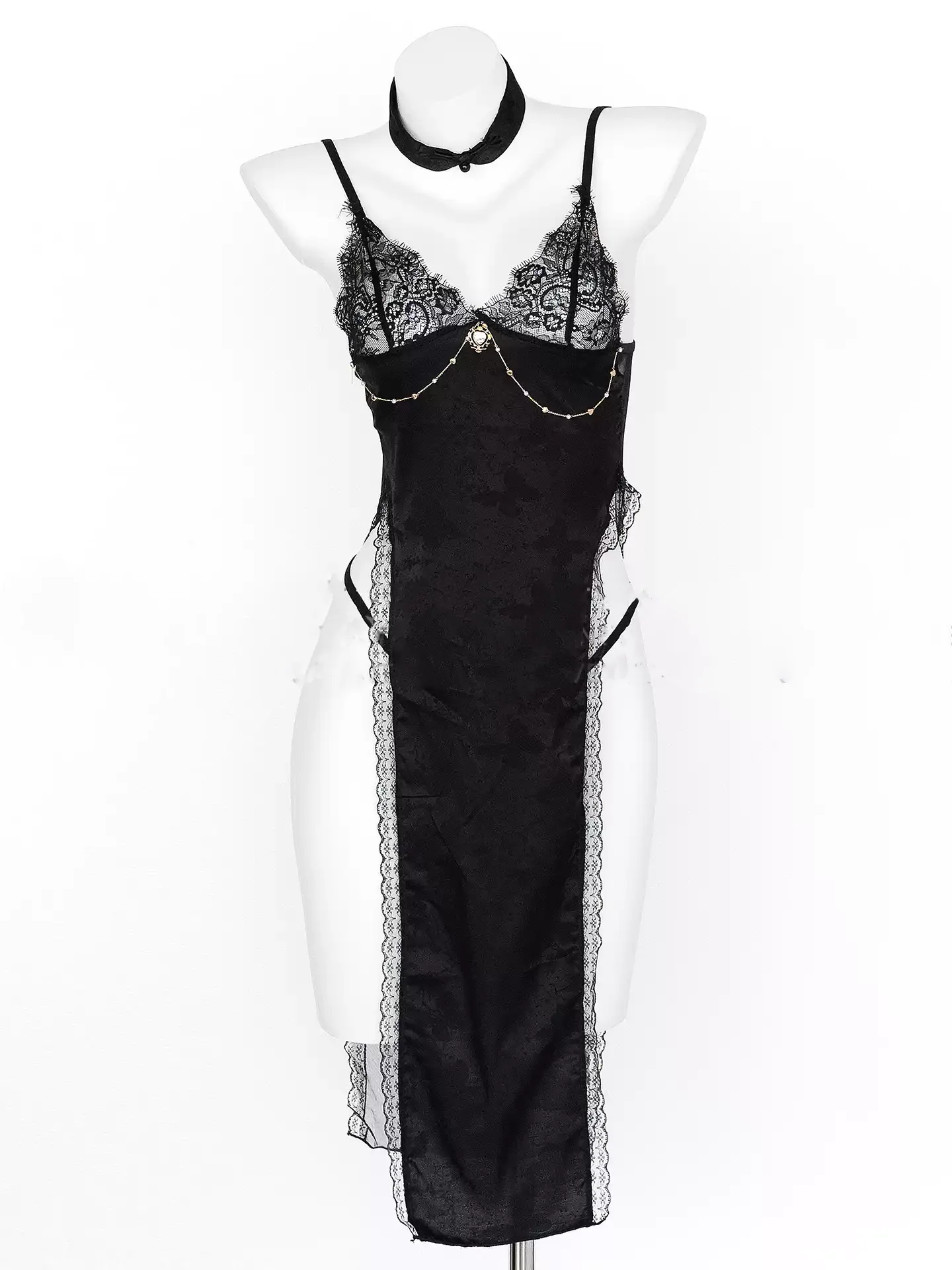 lace silk dress HA2960 - Image 4