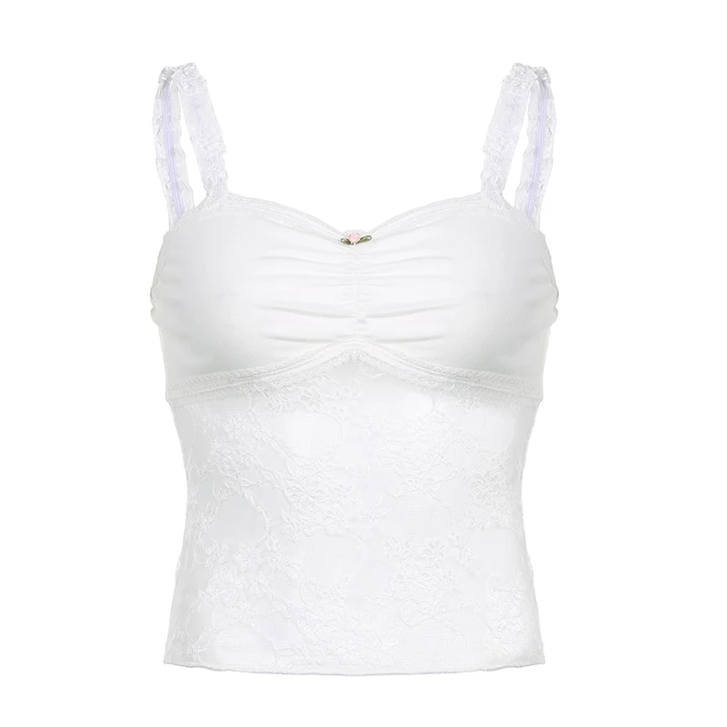 Lace stitching micro sheer camisole   HA1579 - Image 5
