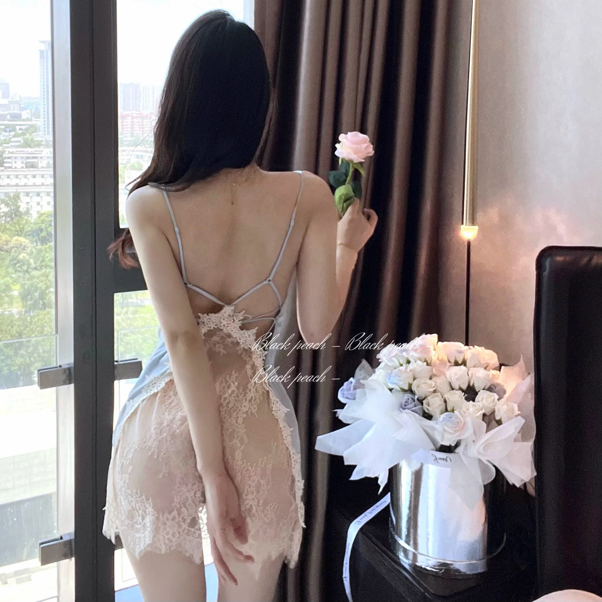 Lace suspender dress HA2574 - Image 3