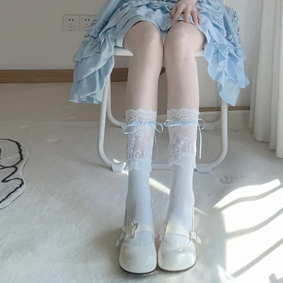 Lace Sweet Calf Socks   HA1861 - Image 5