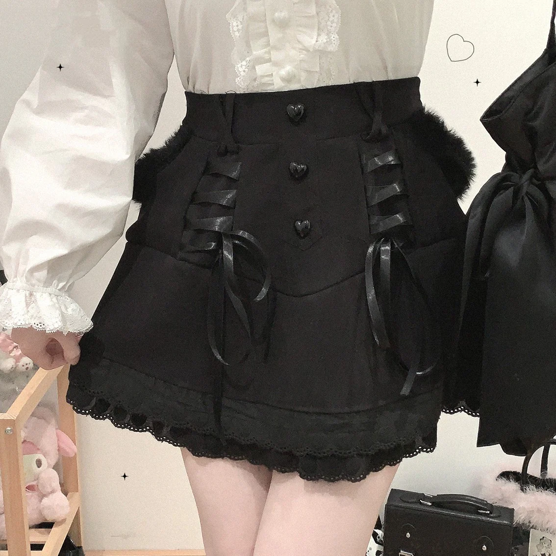 Lace Tie Heart Skirt  HA1268 - Image 2