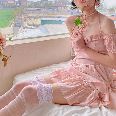 Lace Translucent Over-the-Knee Socks    HA0531 - Image 3