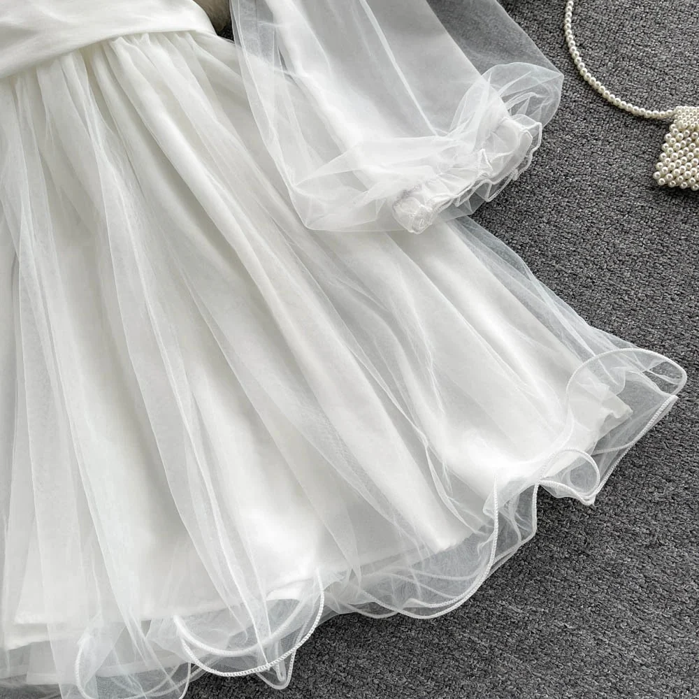 Lace V-neck waist dress HA2460 - Image 4