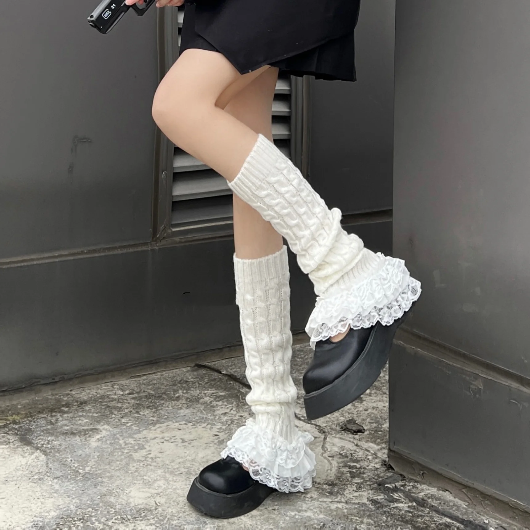 Layered lace socks   HA1415 - Image 3