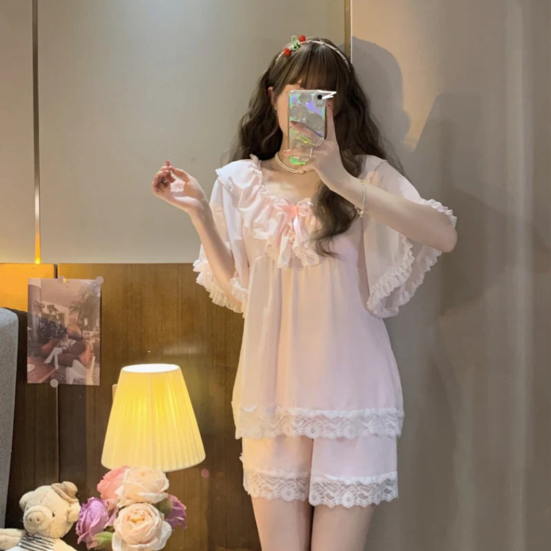 Lce Silk Short Sleeve Shorts Home Set HA0427 - Image 5