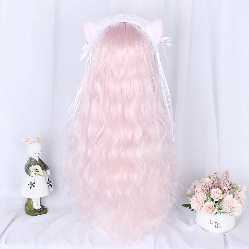 Light pink purple mixed color long curly wig   HHA1108 - Image 3