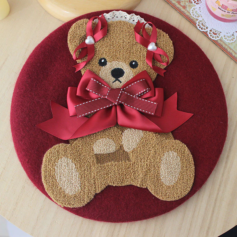 cute bear beret HA1056 - Image 10