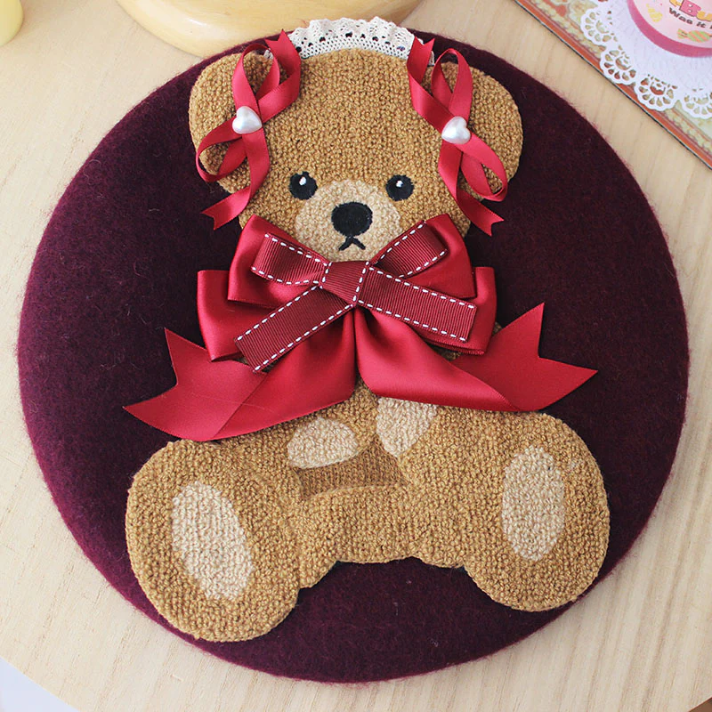 cute bear beret HA1056 - Image 11
