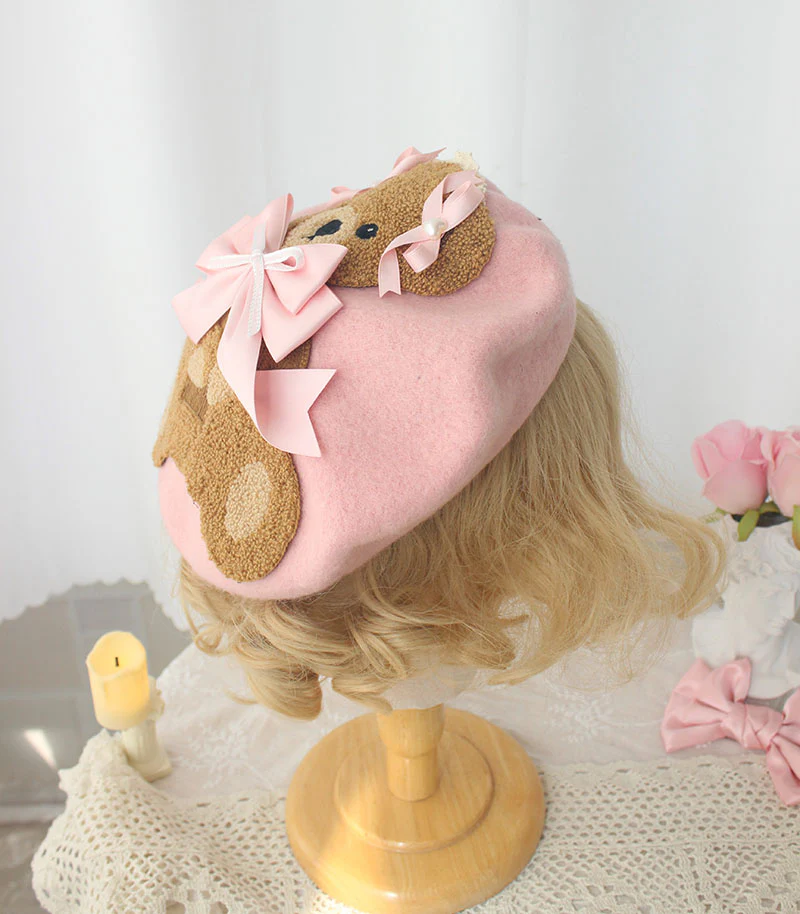 cute bear beret HA1056 - Image 4