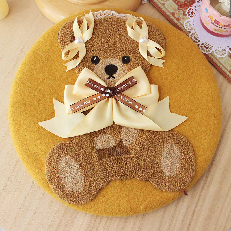 cute bear beret HA1056 - Image 6