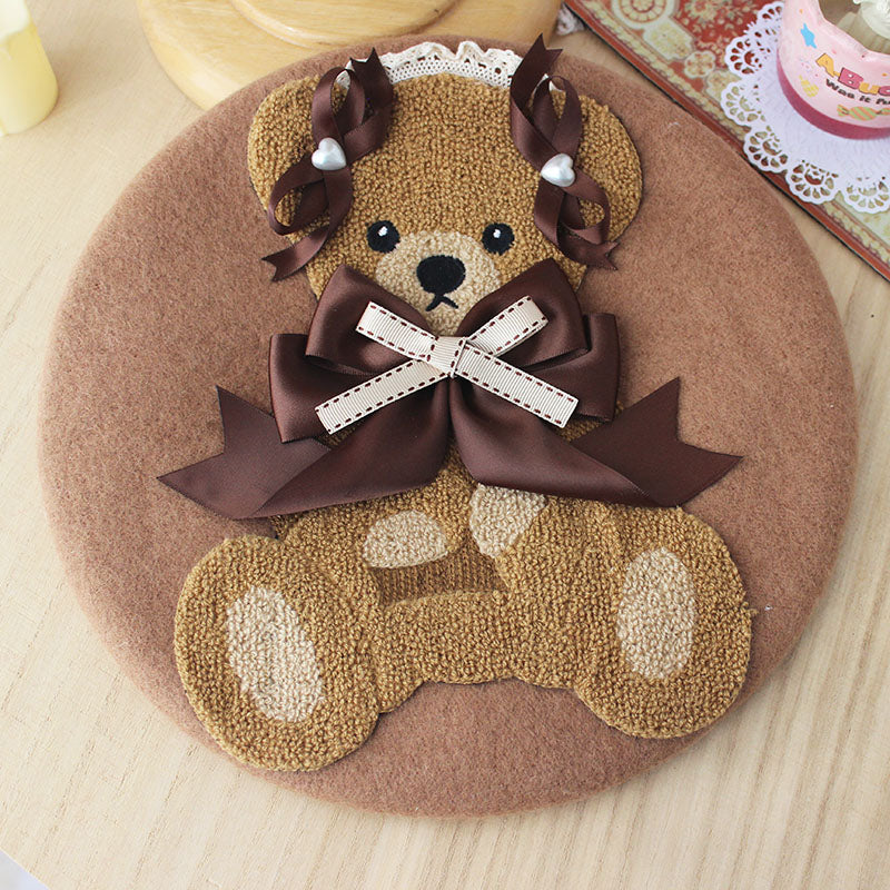cute bear beret HA1056 - Image 8