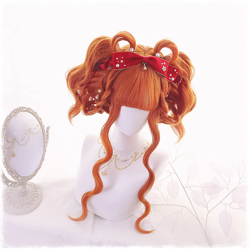 Lolita double ponytail orange wig HA0061 - Image 3