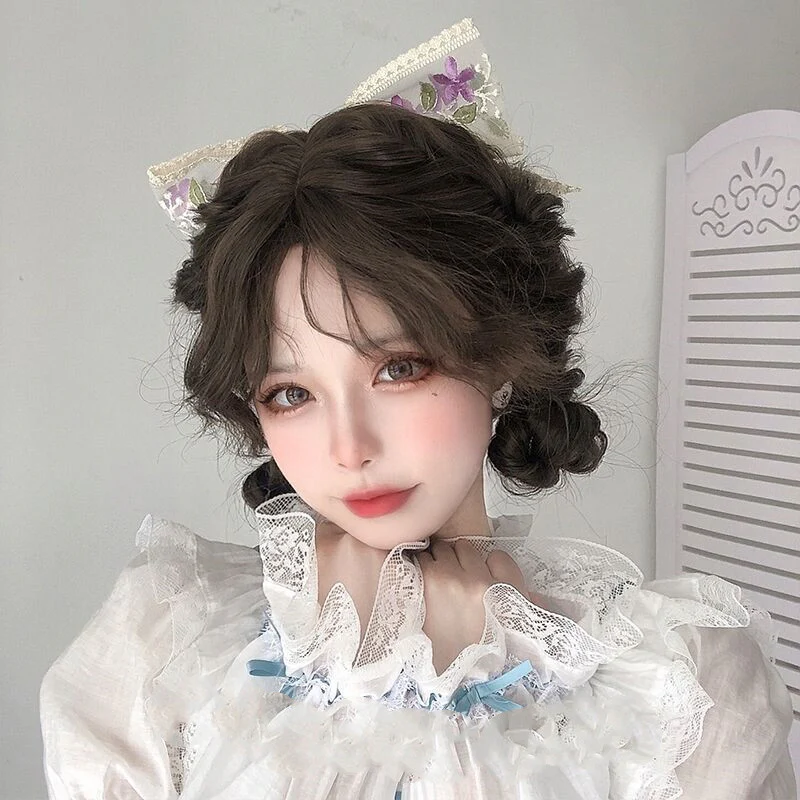 Brown wool curly wig HA0066 - Image 5