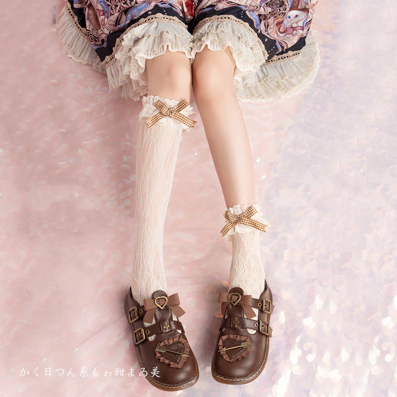 Lolita mid tube bow socks  HA0689 - Image 4