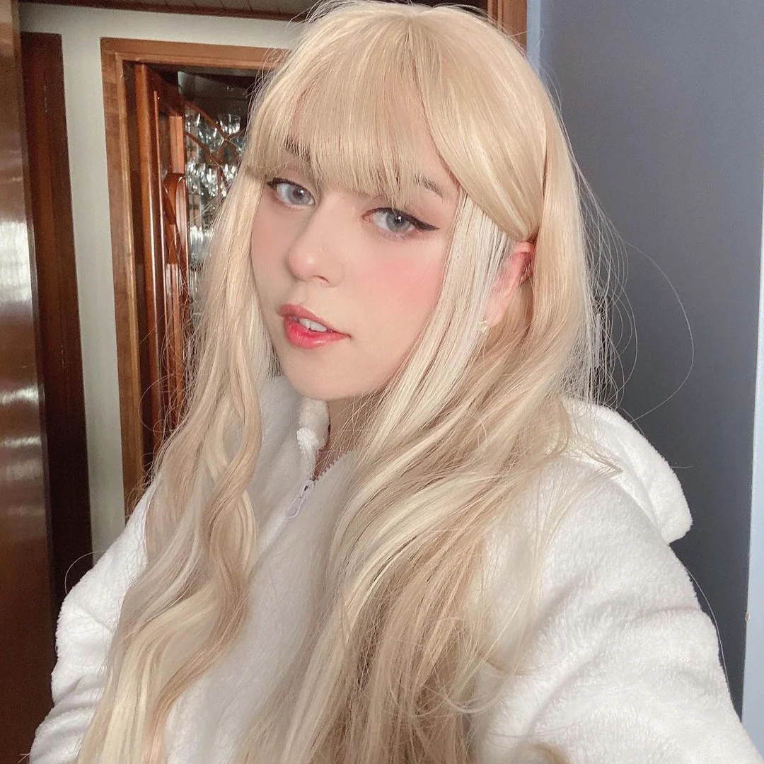 Long curly hair with natural bangs  HA0285 - Image 2