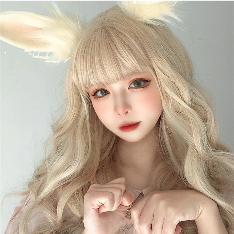 Long curly hair with natural bangs  HA0285 - Image 2
