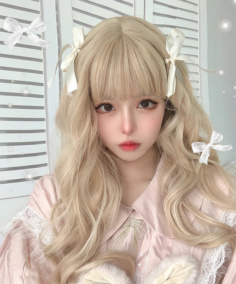 Long curly hair with natural bangs  HA0285 - Image 4