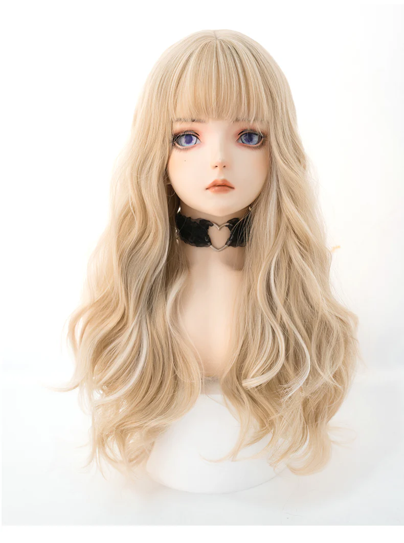 Long curly hair with natural bangs  HA0285 - Image 5