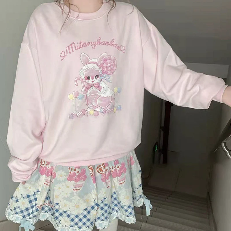 Long sleeve loose printed sweatshirt   HA0418 - Image 4