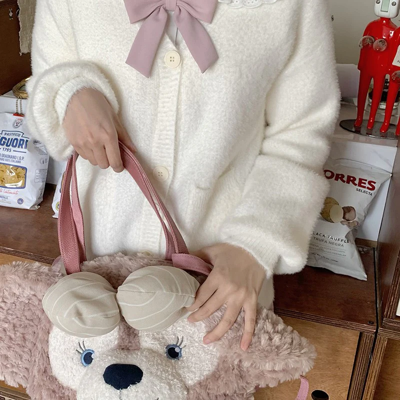 Long sleeve plush cardigan sweater   HA1476 - Image 3